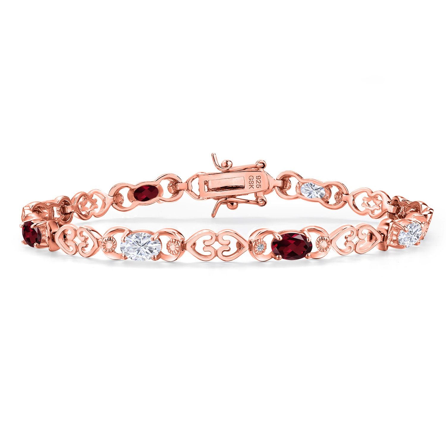 Rhodolite Garnet_Bracelet in 925 Rose Gold Plated Silver