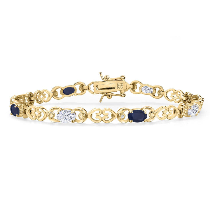 Blue Sapphire - September_Bracelet in 925 Yellow Gold Plated Silver