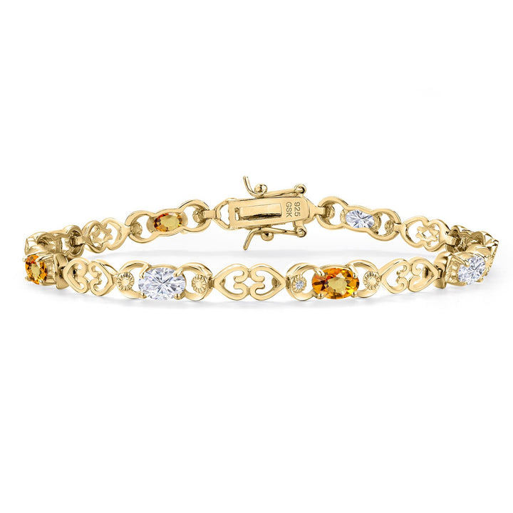 Yellow Sapphire - September_Bracelet in 925 Yellow Gold Plated Silver