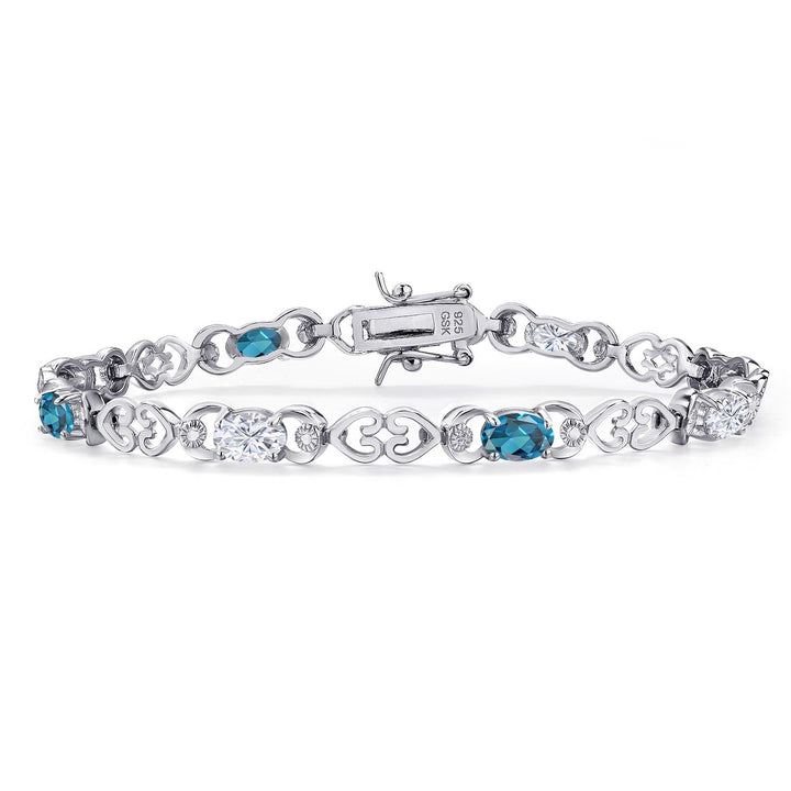 London Blue Topaz - November_Bracelet in 925 Sterling Silver