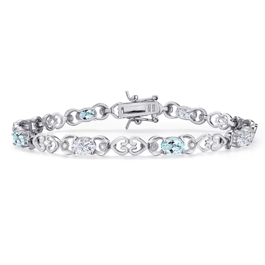 Sky Blue Topaz - November_Bracelet in 925 Sterling Silver