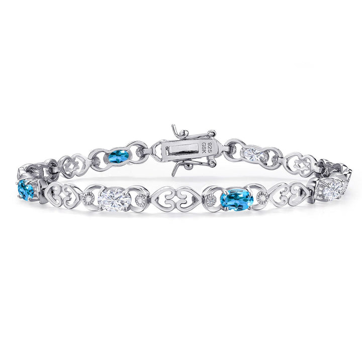 Swiss Blue Topaz - November_Bracelet in 925 Sterling Silver