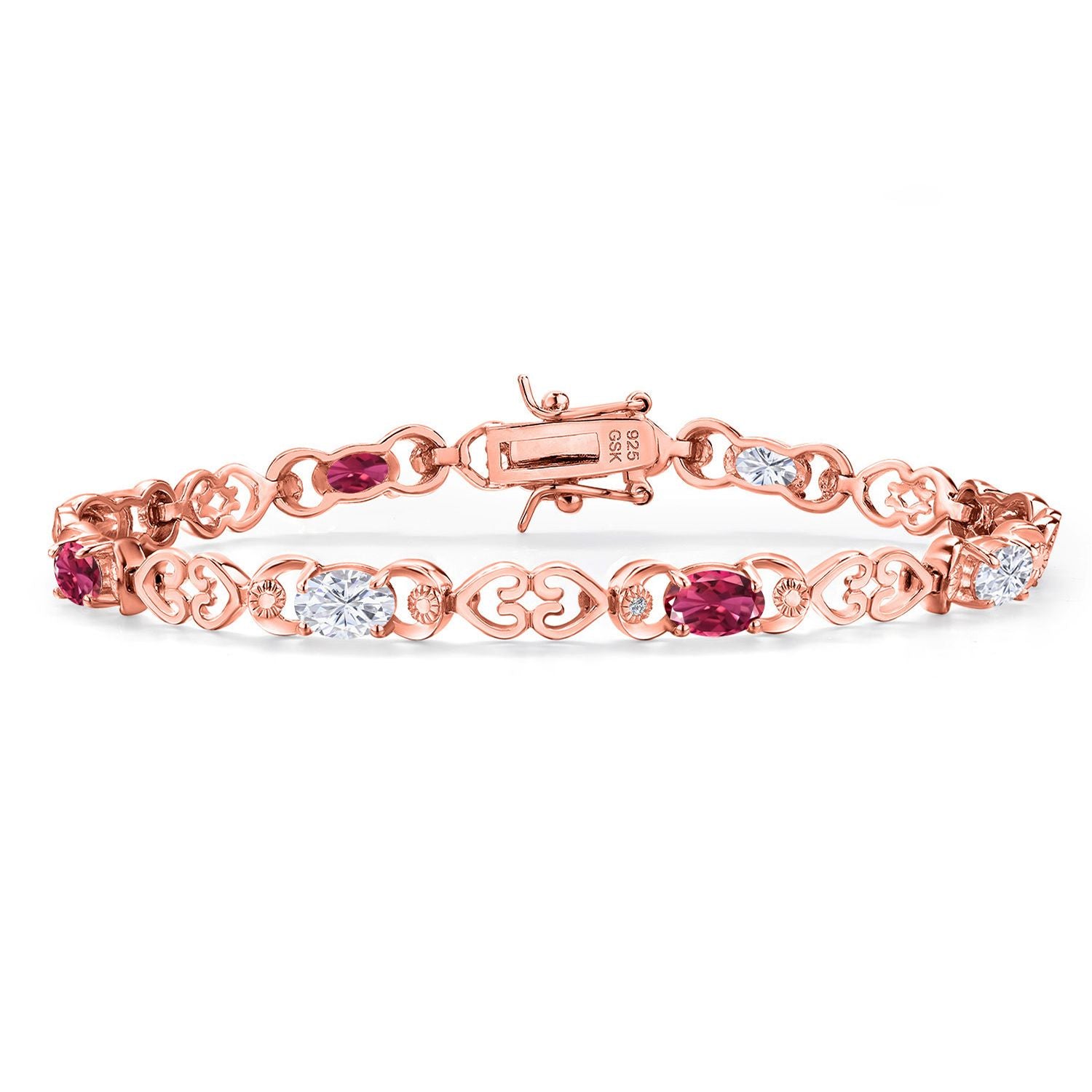 Pink Tourmaline - October_Bracelet in 925 Rose Gold Plated Silver