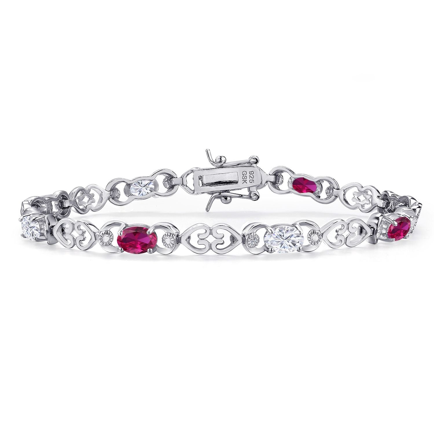 Created Ruby - July_Bracelet in 925 Sterling Silver