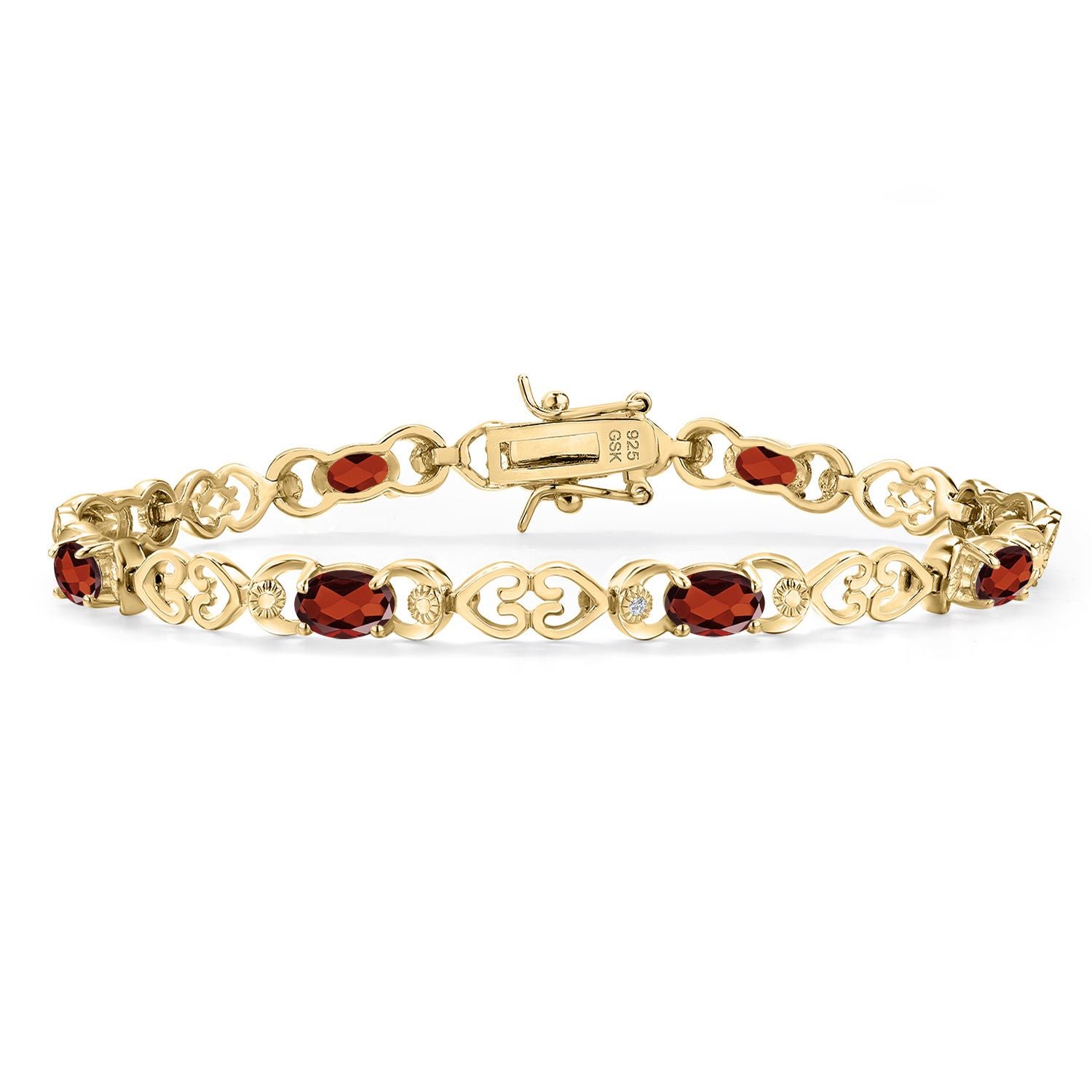 Garnet - January_Bracelet in 925 Yellow Gold Plated Silver