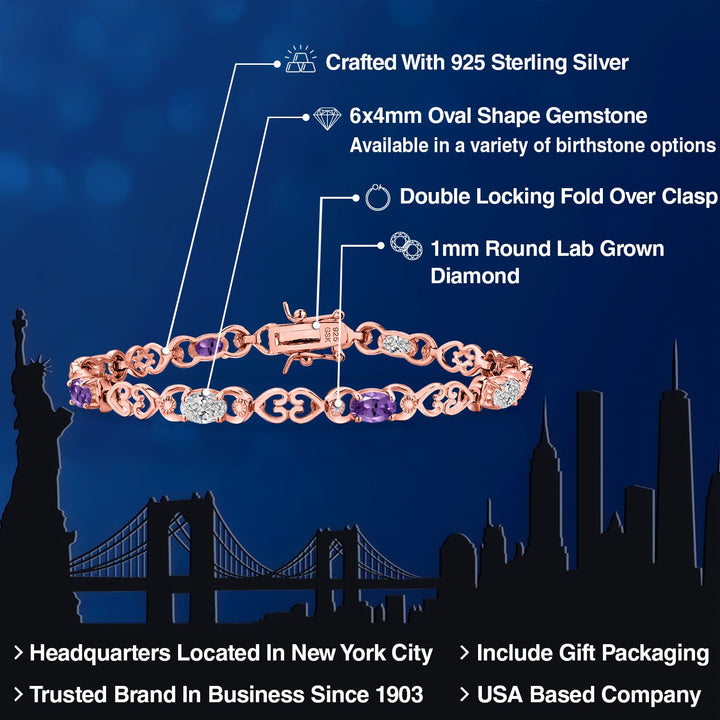 Bracelet in 925 Rose Gold Plated Silver