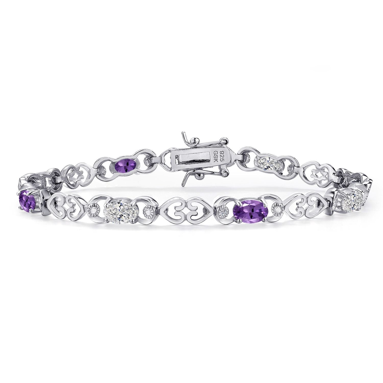 Amethyst - February_Bracelet in 925 Sterling Silver