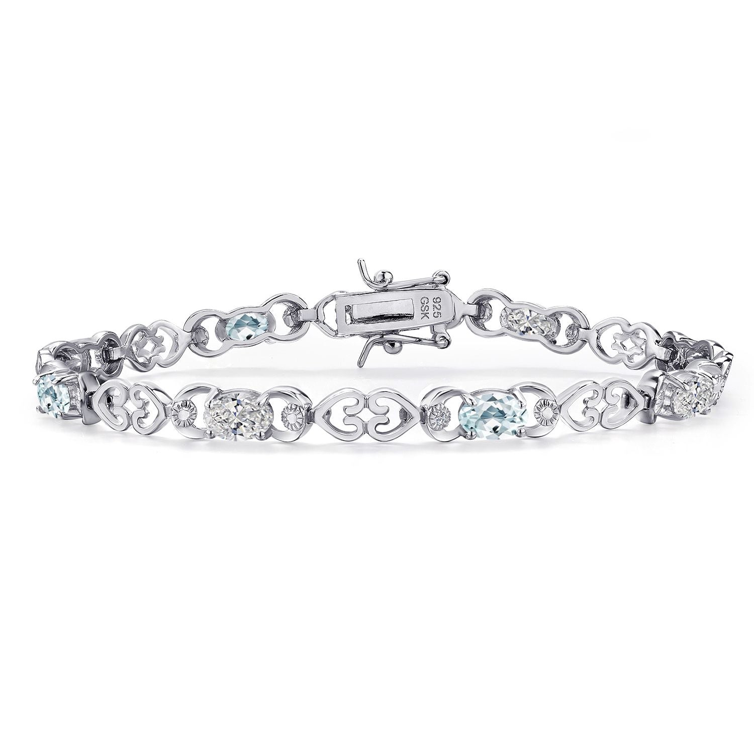 Aquamarine - March_Bracelet in 925 Sterling Silver