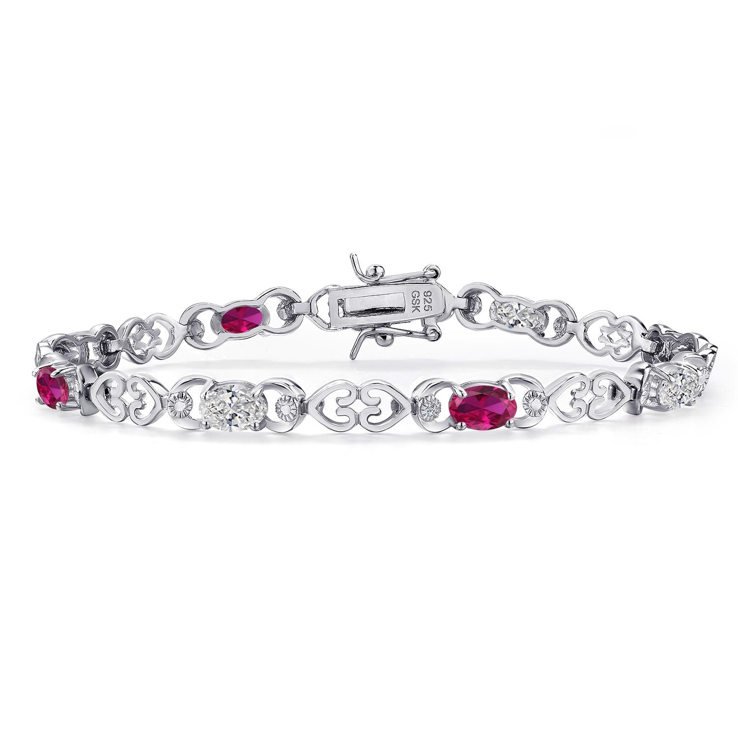Created Ruby - July_Bracelet in 925 Sterling Silver