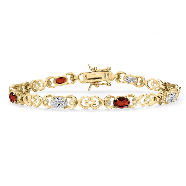 Garnet - January_Bracelet in 925 Yellow Gold Plated Silver