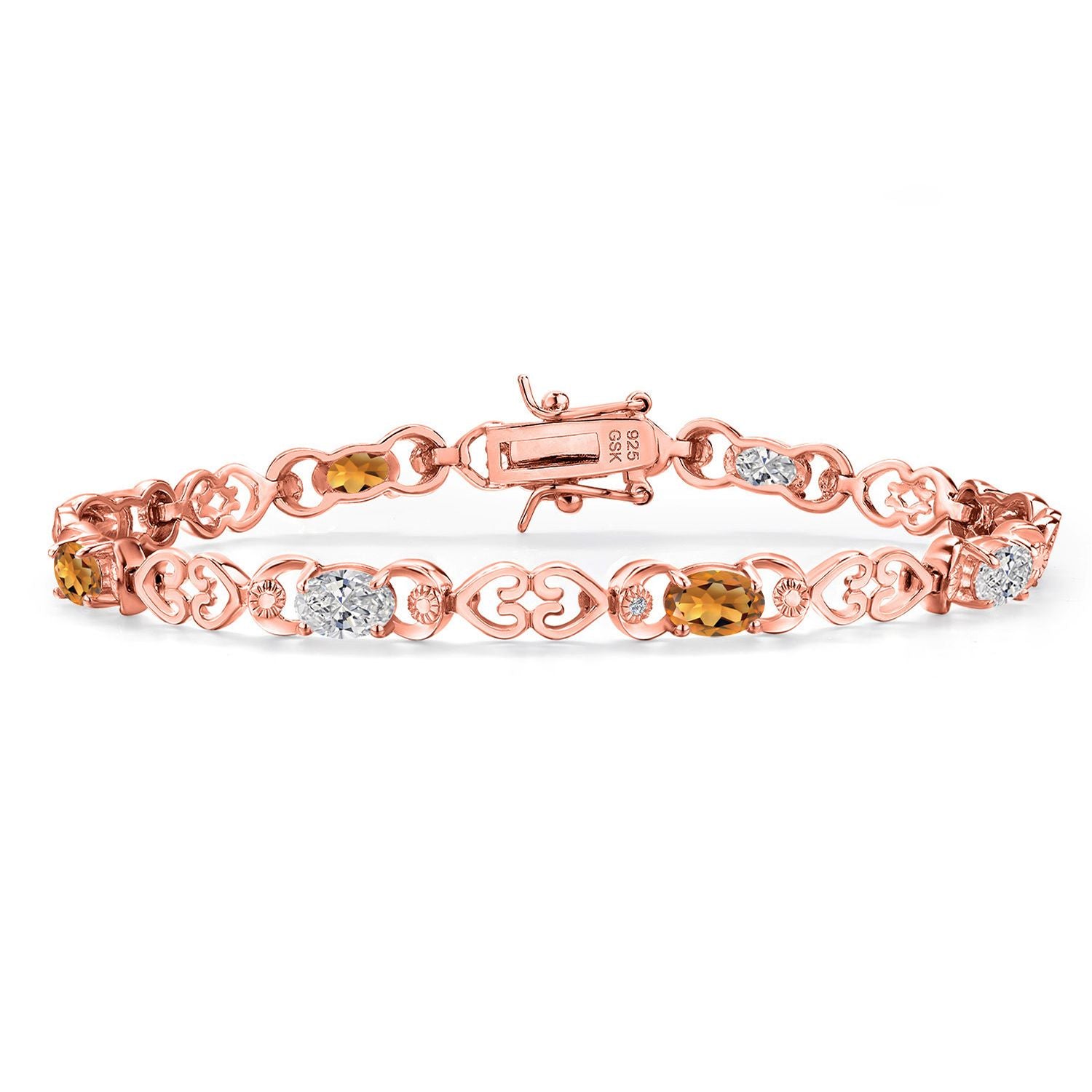 Madeira Citrine_Bracelet in 925 Rose Gold Plated Silver