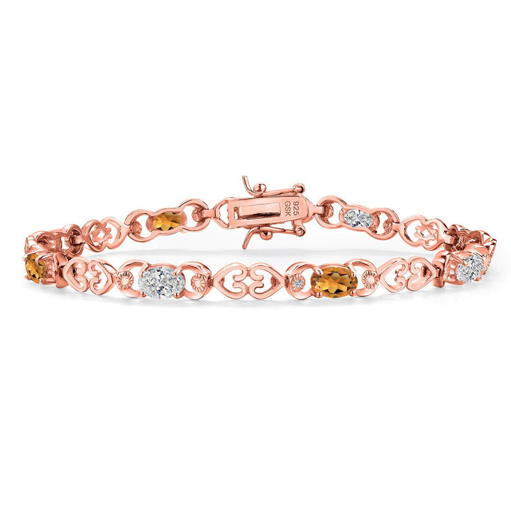 Madeira Citrine_Bracelet in 925 Rose Gold Plated Silver