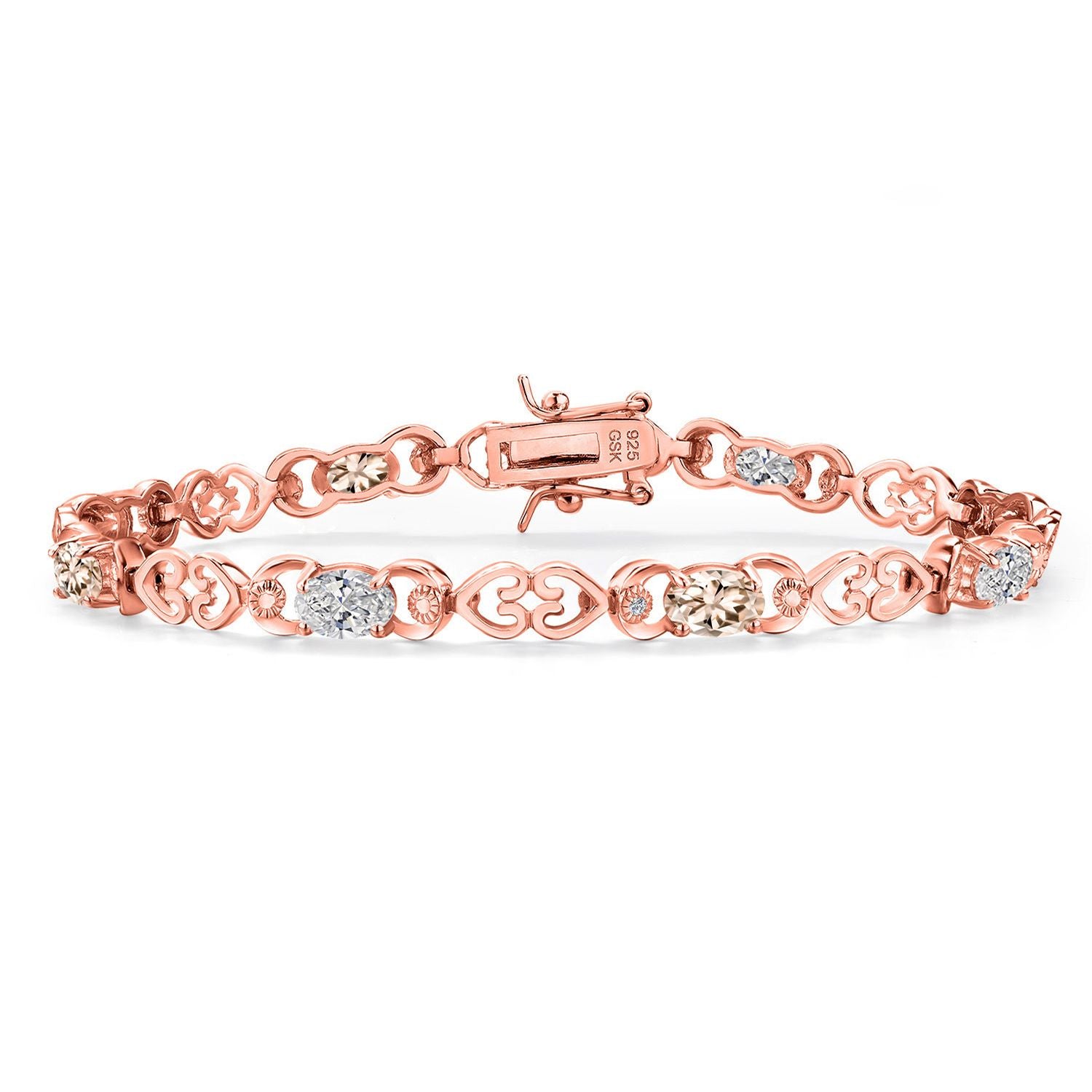 Morganite - October_Bracelet in 925 Rose Gold Plated Silver