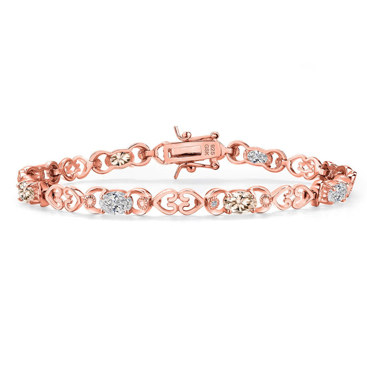 Morganite - October_Bracelet in 925 Rose Gold Plated Silver