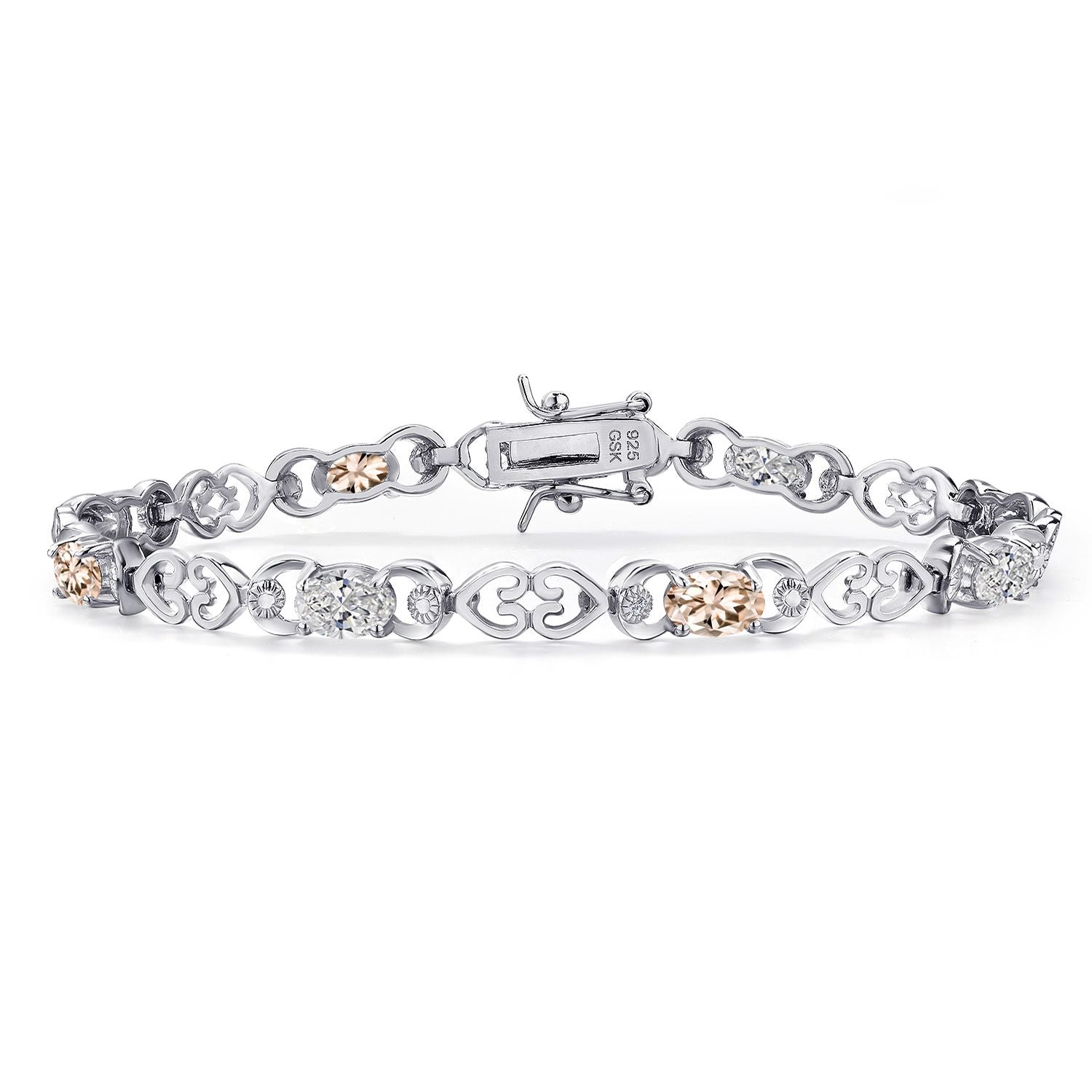 Morganite - October_Bracelet in 925 Sterling Silver