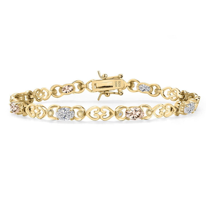 Morganite - October_Bracelet in 925 Yellow Gold Plated Silver