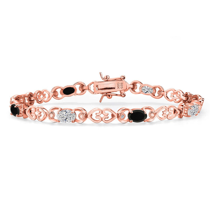 Onyx - December_Bracelet in 925 Rose Gold Plated Silver