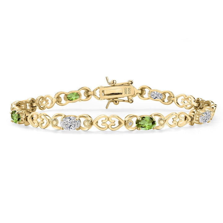 Peridot - August_Bracelet in 925 Yellow Gold Plated Silver
