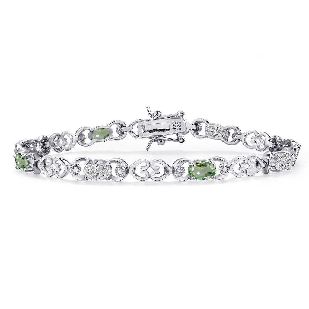 Green Sapphire - September_Bracelet in 925 Sterling Silver