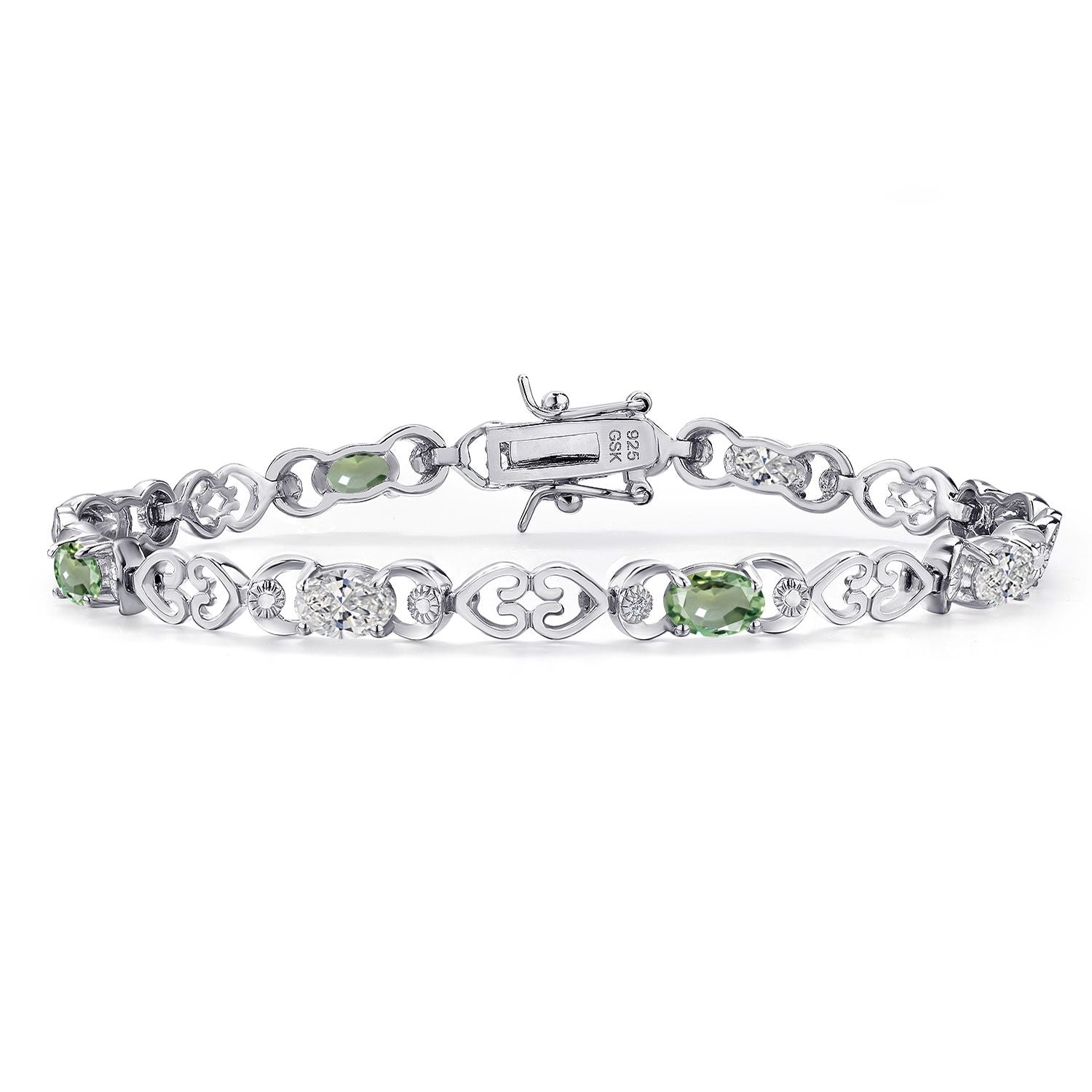 Green Sapphire - September_Bracelet in 925 Sterling Silver