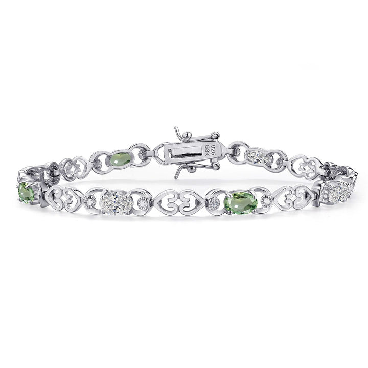 Green Sapphire - September_Bracelet in 925 Sterling Silver