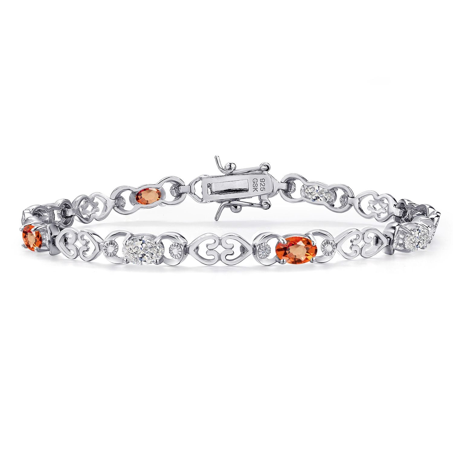 Orange Sapphire - September_Bracelet in 925 Sterling Silver