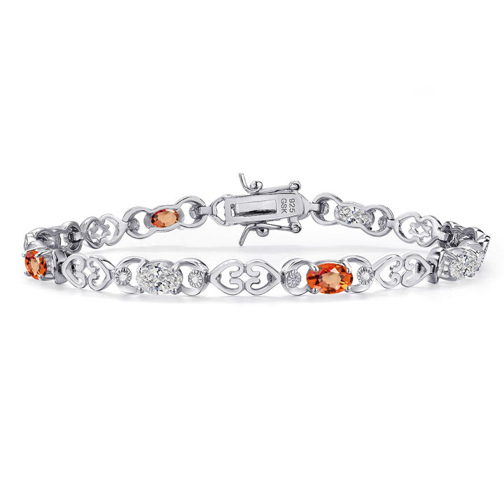 Orange Sapphire - September_Bracelet in 925 Sterling Silver