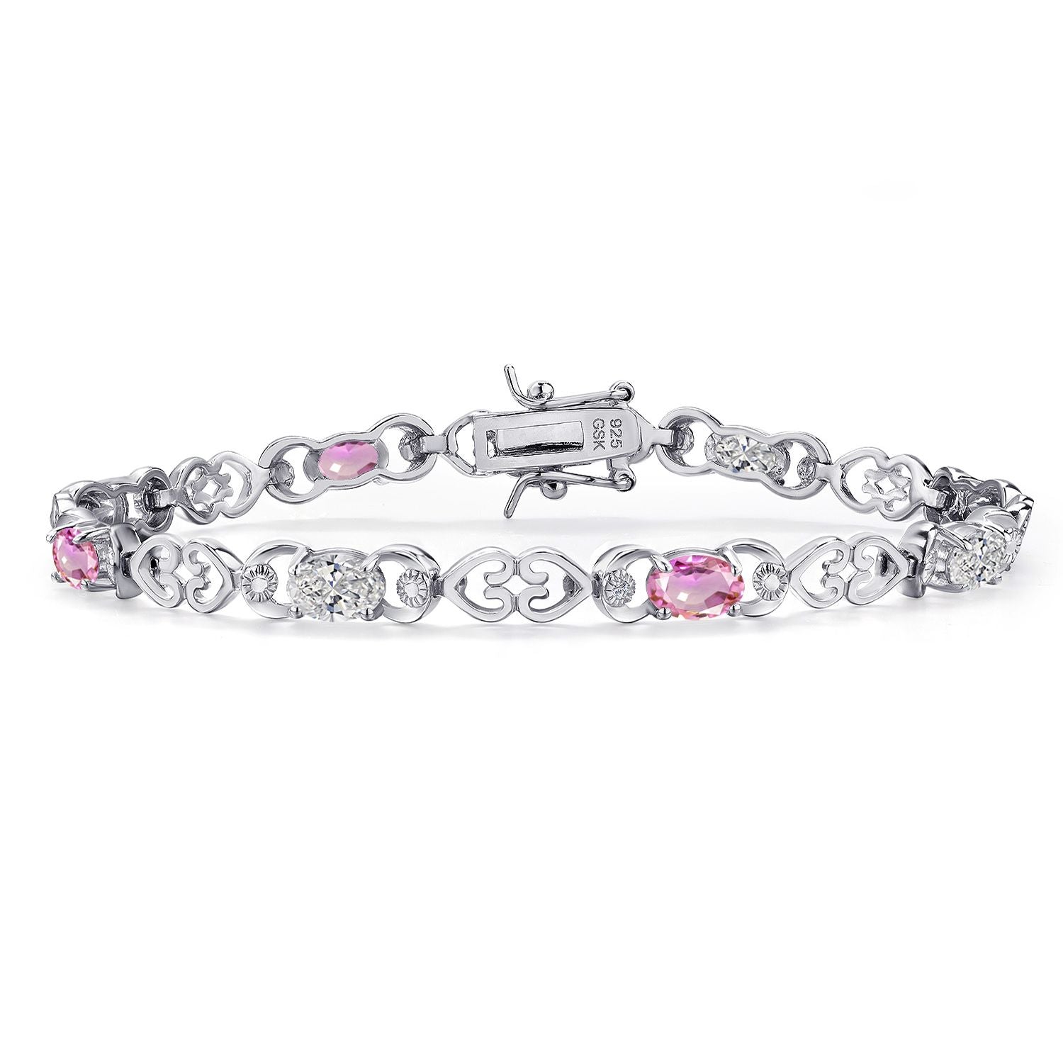 Pink Sapphire - September_Bracelet in 925 Sterling Silver