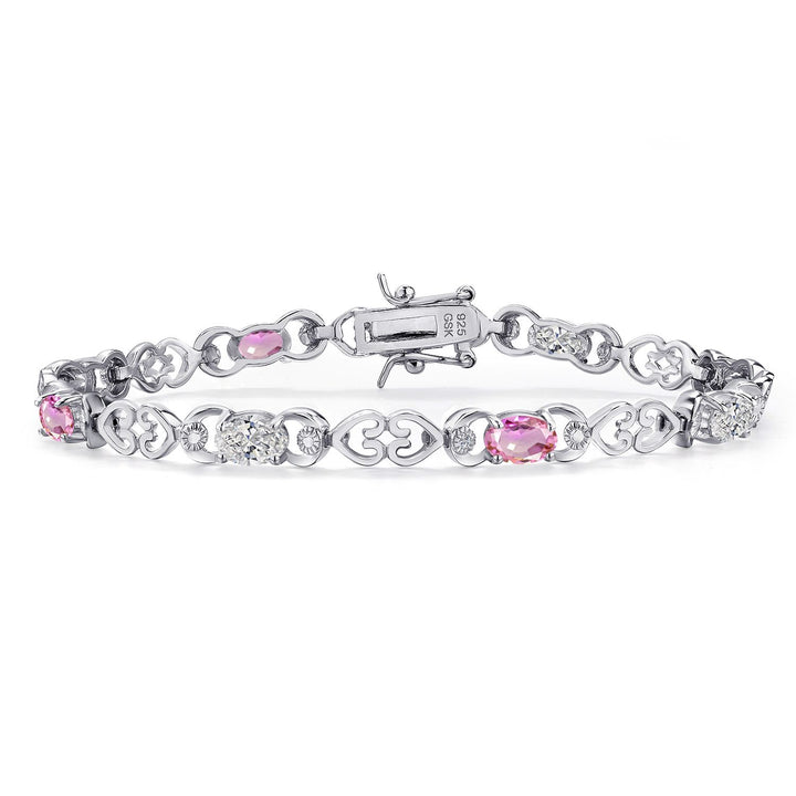Pink Sapphire - September_Bracelet in 925 Sterling Silver