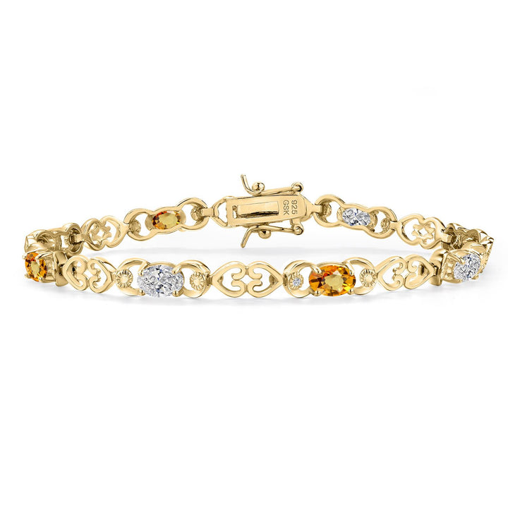 Yellow Sapphire - September_Bracelet in 925 Yellow Gold Plated Silver