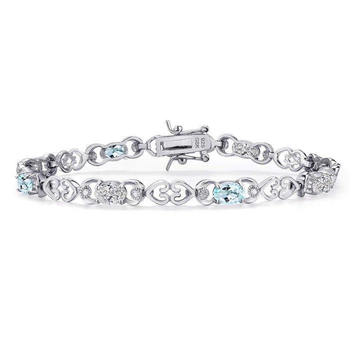 Sky Blue Topaz - November_Bracelet in 925 Sterling Silver