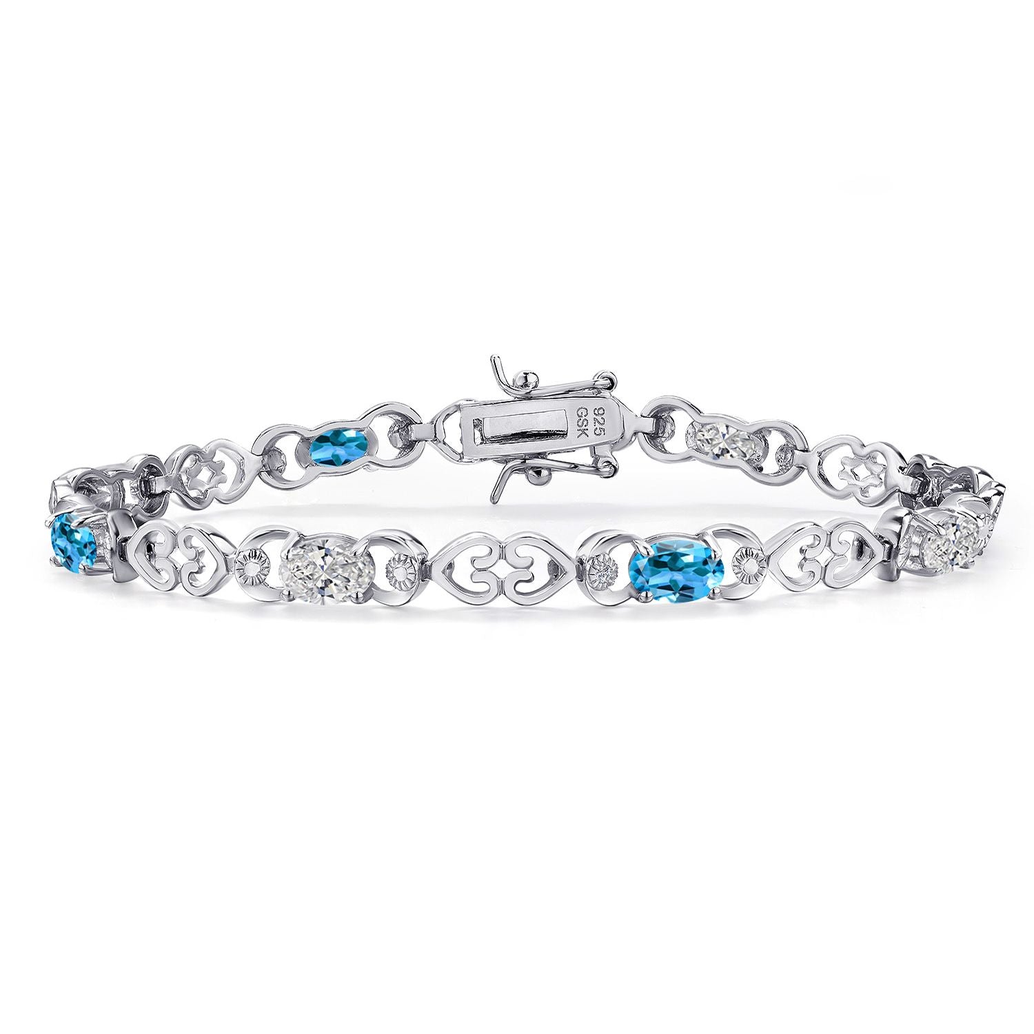 Swiss Blue Topaz - November_Bracelet in 925 Sterling Silver