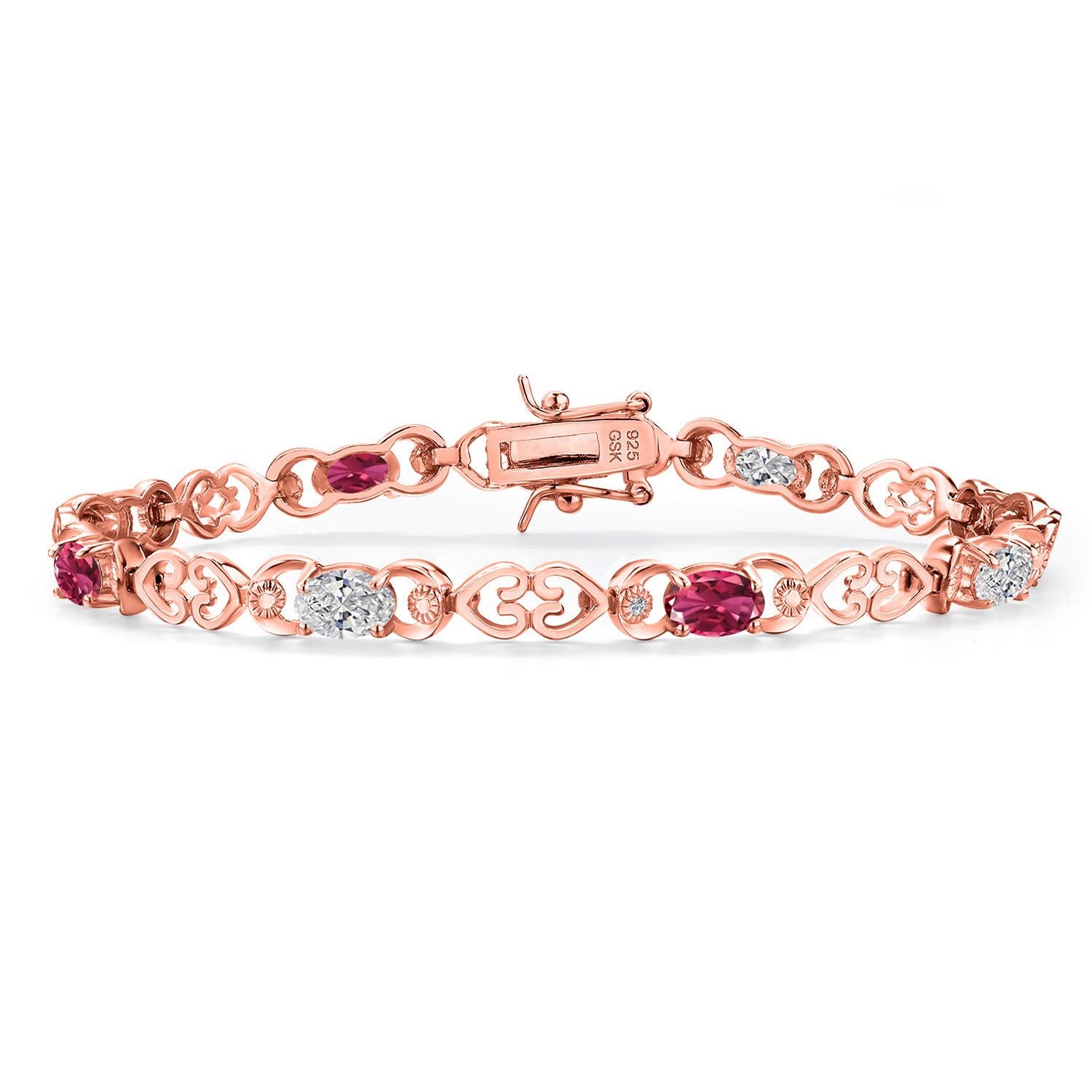 Pink Tourmaline - October_Bracelet in 925 Rose Gold Plated Silver
