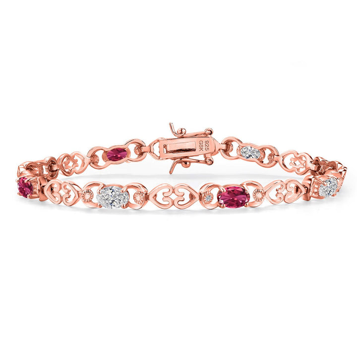 Pink Tourmaline - October_Bracelet in 925 Rose Gold Plated Silver