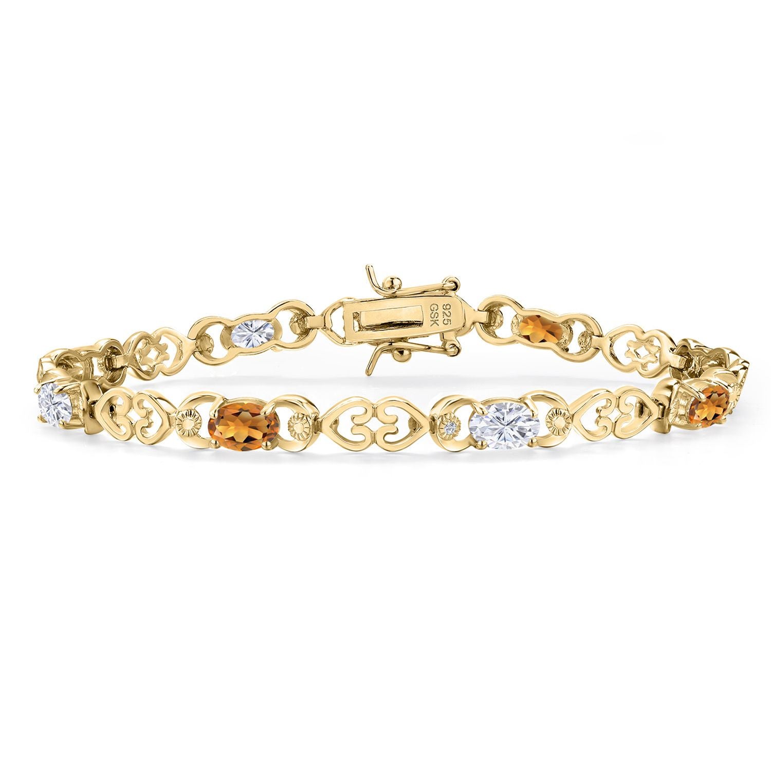 Madeira Citrine_Bracelet in 925 Yellow Gold Plated Silver