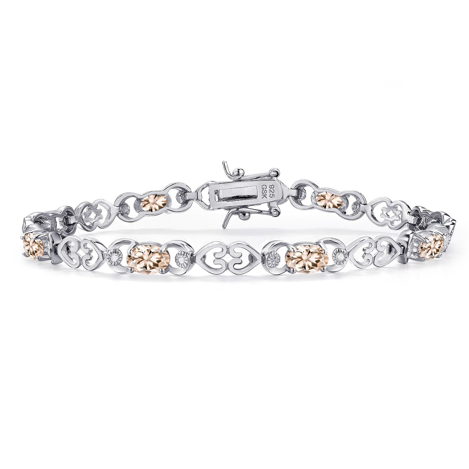 Morganite - October_Bracelet in 925 Sterling Silver