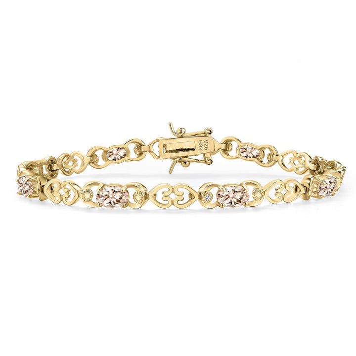 Morganite - October_Bracelet in 925 Yellow Gold Plated Silver