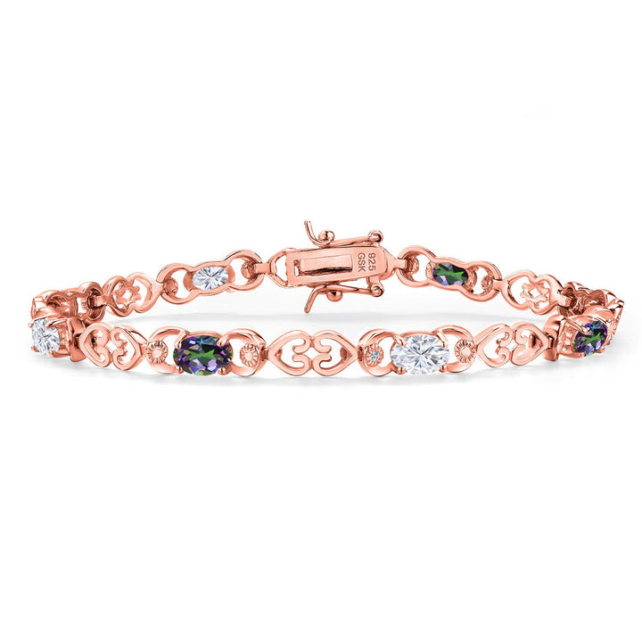 Green Mystic Topaz_Bracelet in 925 Rose Gold Plated Silver