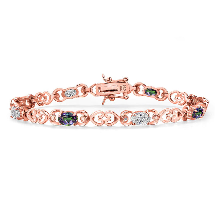 Green Mystic Topaz_Bracelet in 925 Rose Gold Plated Silver