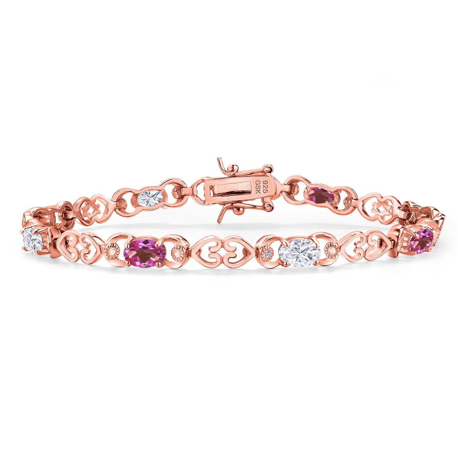 Pink Mystic Topaz_Bracelet in 925 Rose Gold Plated Silver