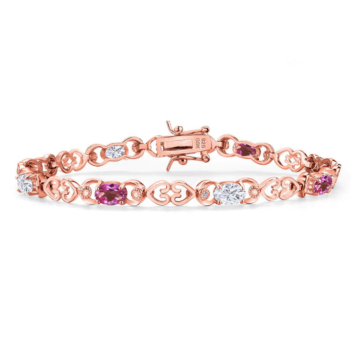 Pink Mystic Topaz_Bracelet in 925 Rose Gold Plated Silver