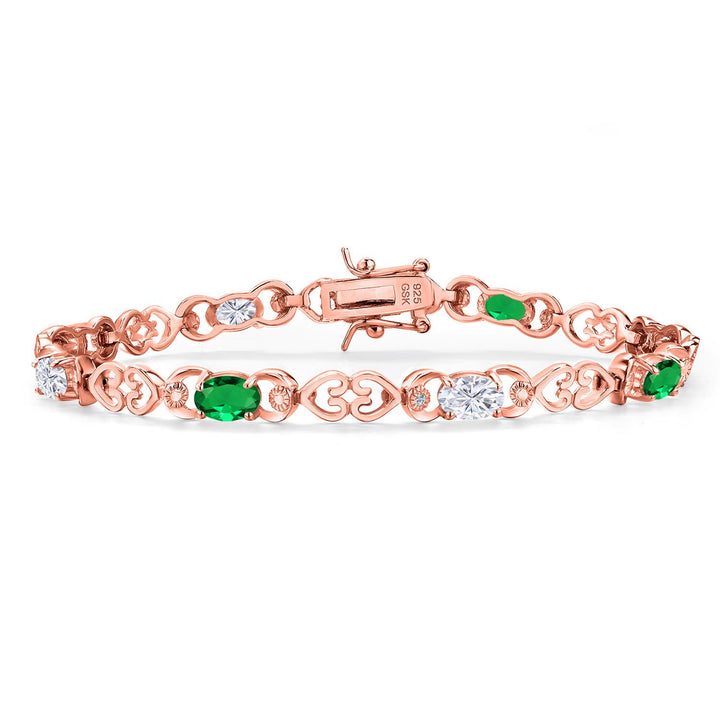 Nano Emerald - May_Bracelet in 925 Rose Gold Plated Silver
