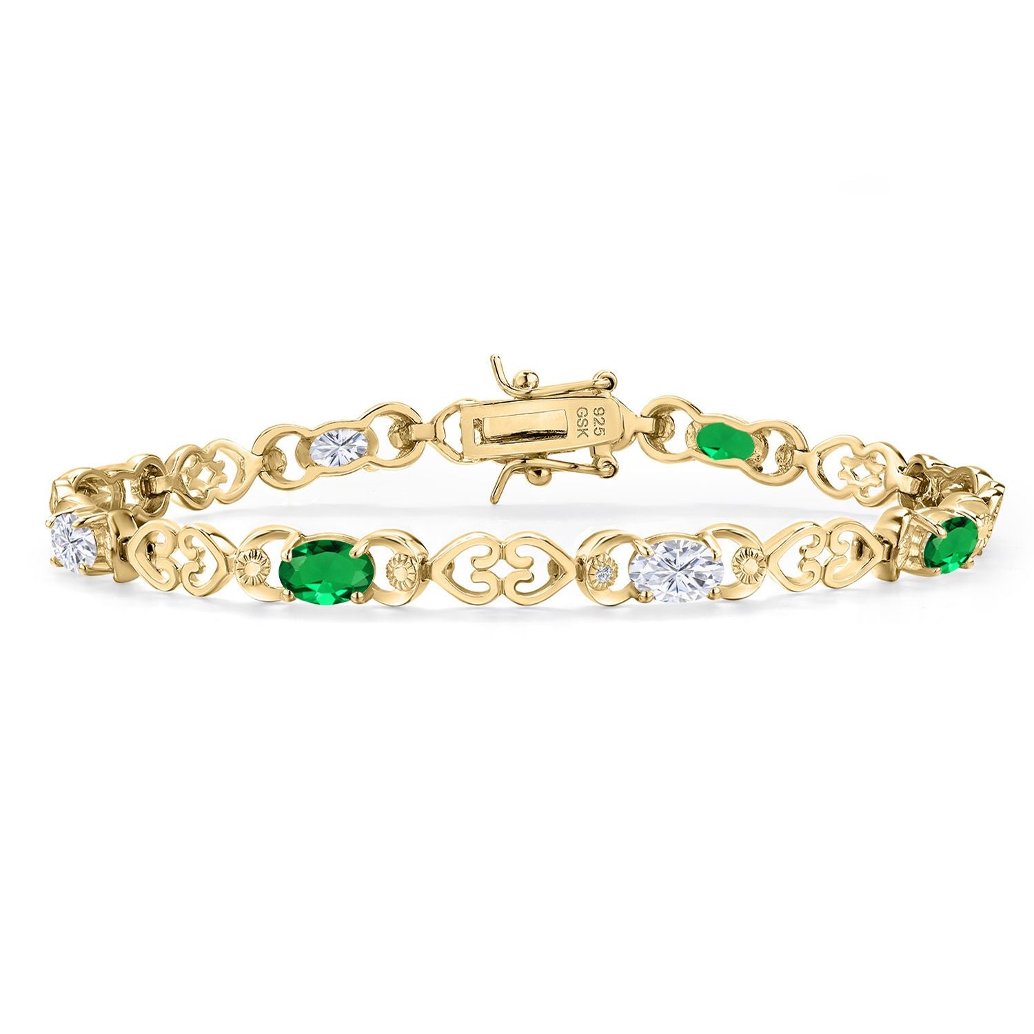 Nano Emerald - May_Bracelet in 925 Yellow Gold Plated Silver