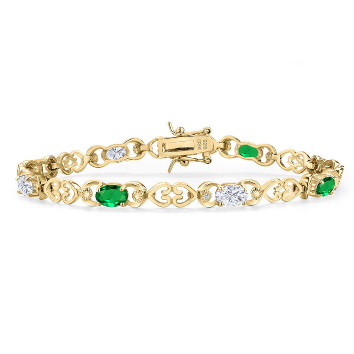 Nano Emerald - May_Bracelet in 925 Yellow Gold Plated Silver