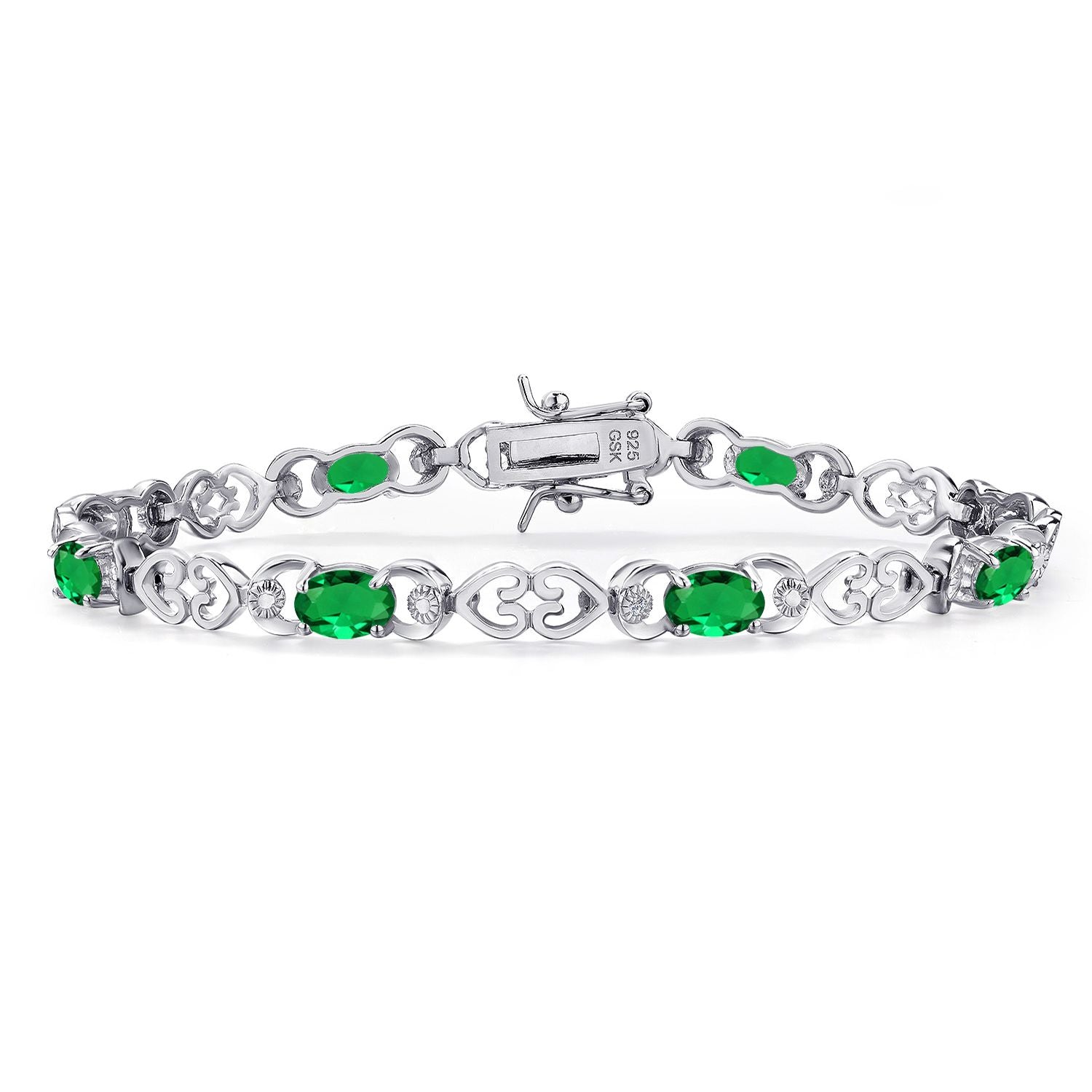 Nano Emerald - May_Bracelet in 925 Sterling Silver