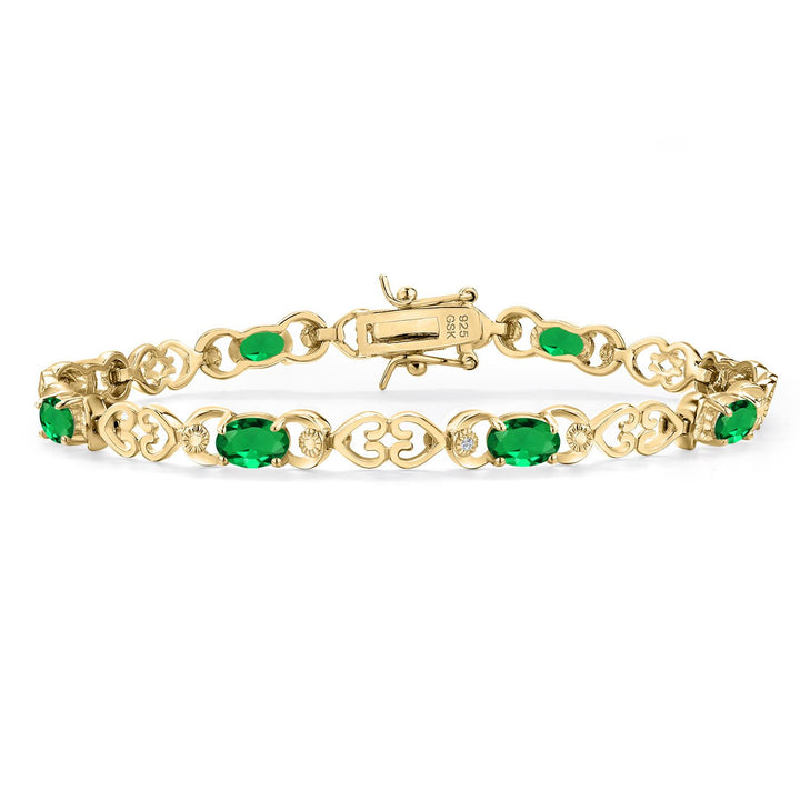 Nano Emerald - May_Bracelet in 925 Yellow Gold Plated Silver
