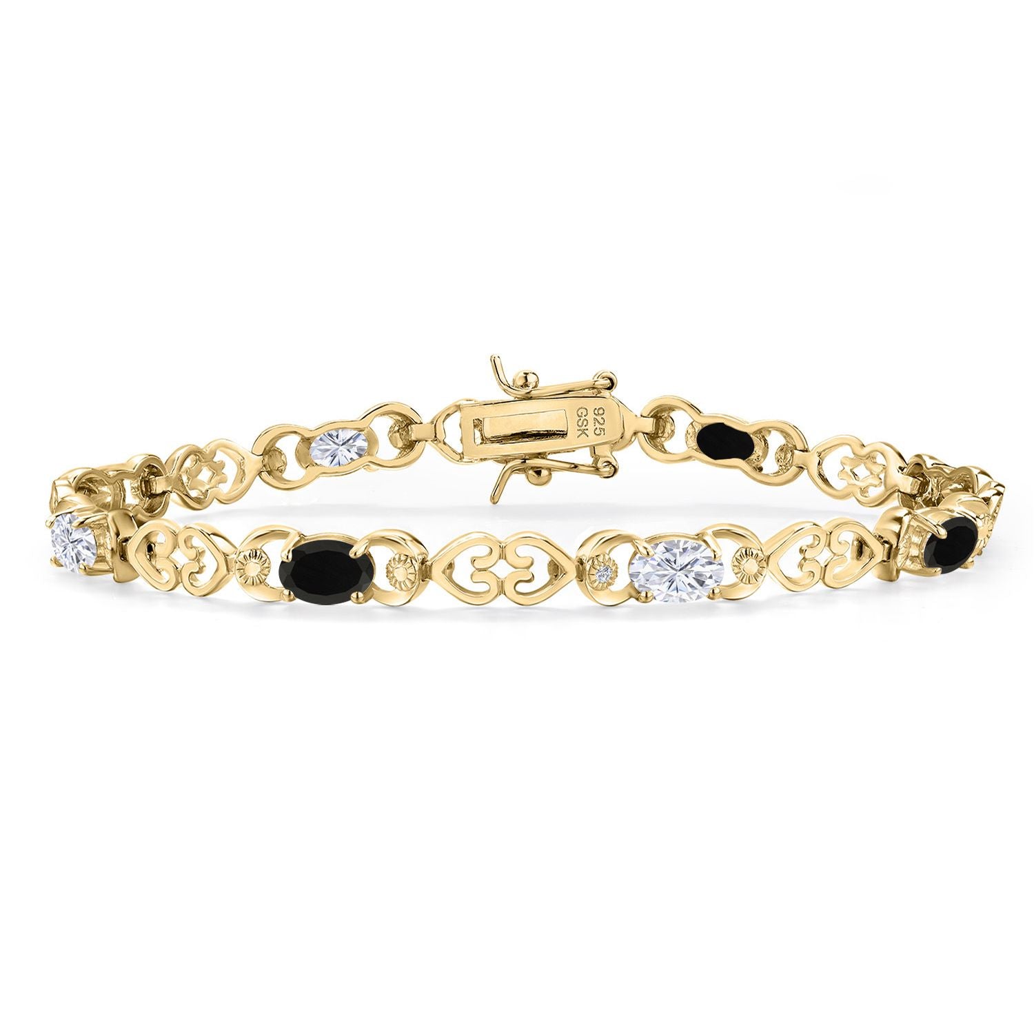 Onyx - December_Bracelet in 925 Yellow Gold Plated Silver