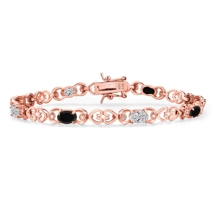 Onyx - December_Bracelet in 925 Rose Gold Plated Silver