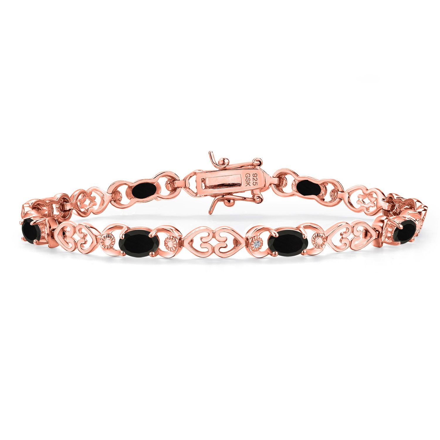 Onyx - December_Bracelet in 925 Rose Gold Plated Silver