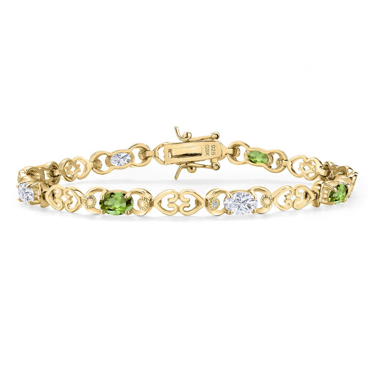 Peridot - August_Bracelet in 925 Yellow Gold Plated Silver